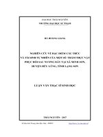 Nghiên cứu về đặc điểm cấu trúc và tái sinh tự nhiên của một số thảm thực vật phục hồi sau nương rẫy tại xã Minh Sơn, huyện Hữu Lũng, tỉnh Lạng Sơn (LV thạc sĩ)