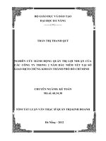 Nghiên cứu hành động quản trị lợi nhuận của các công ty trong 2 năm đầu niêm yết tại sở giao dịch chứng khoán thành phố hồ chí minh (tt) 