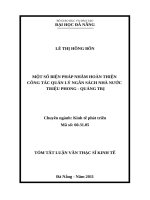Một số biện pháp nhằm hoàn thiện công tác quản lý NSNN triệu phong   quảng trị (tt) 