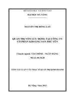 Quản trị vốn lưu động tại công ty cổ phần khoáng sản phú yên (tt) 