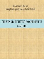 TÀI LIỆU LỚP BỒI DƯỠNG CÁN BỘ QUẢN LÝ PHỔ THÔNG Chuyên đề 1 Tư tưởng Hồ Chí MInh về giáo dục