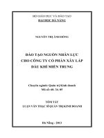 Đào tạo nguồn nhân lực cho công ty cổ phần xây lắp dầu khí miền trung (tt) 