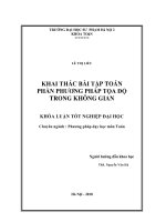 Khai thác bài tập toán, phần phương pháp tọa độ trong không gian (Khóa luận tốt nghiệp)
