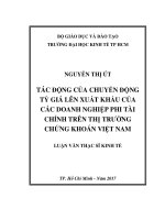 Tác động của chuyển động tỷ giá lên xuất khẩu của các doanh nghiệp phi tài chính trên thị trường chứng khoán việt nam 