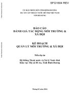 Hệ thống thoát nước và xử lý nước thải khu vực thị xã dĩ an, tỉnh bình dương