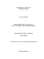 Hoàn thiện công tác quản lý ngân sách nhà nước tỉnh khánh hòa (tt) 