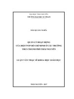 Quản lý hoạt động của Đội TNTP Hồ Chí Minh ở các trường THCS thành phố Thái Nguyên (LV thạc sĩ)