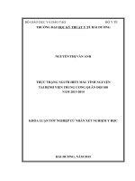 THỰC TRẠNG NGƯỜI HIẾN máu TÌNH NGUYỆN tại BỆNH VIỆN TRUNG ƯƠNG QUÂN đội 108 năm 2013 2014 