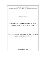 Giải pháp đẩy mạnh xuất khẩu hàng công nghệ cao của Việt Nam (LV thạc sĩ)