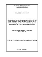 Mở rộng hoạt động thanh toán quốc tế theo phương thức tín dụng chứng từ tại ngân hàng thương mại cổ phần an bình chi nhánh khánh hòa (tt) 