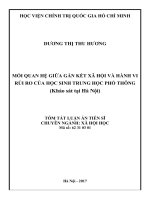 Mối quan hệ giữa gắn kết xã hội và hành vi rủi ro của học sinh trung học phổ thông (tt)