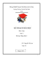 GIÁO ÁN Môn Toán Lớp 2 Bài BẢNG NHÂN 2