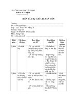 Biên bản dự giờ chuyên môn Tiểu học Khoa sư phạm trường Đại học Cần Thơ rất hay