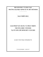 Giải pháp xây dựng và phát triển thương hiệu vitours tại TP  hồ chí minh đến năm 2020 