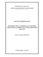 Giải pháp nâng cao động lực làm việc cho người lao động tại ủy ban nhân dân quận 10 0 
