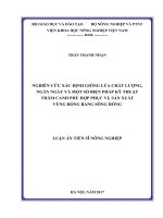 Nghiên cứu xác định giống lúa chất lượng, ngắn ngày và một số biện pháp kỹ thuật thâm canh phù hợp phục vụ sản xuất lúa vùng Đồng bằng sông Hồng