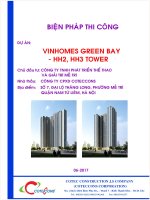 THUYẾT MINH BIỆN PHÁP THI CÔNG TỔNG THỂ HẠNG mục THI CÔNG kết cấu PHẦN THÂN dự án VINHOMES GREEN BAY HH2, HH3 TOWER