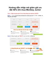 Hướng dẫn nhập mã giảm giá ưu đãi 50% mua monkey junior