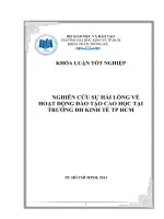 NGHIÊN cứu sự hài LÒNG về HOẠT ĐỘNG đào tạo CAO học tại TRƯỜNG đh KINH tế TP HCM