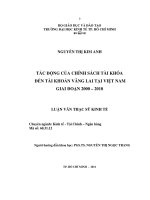 Tác động của chính sách tài khóa đến tài khoản vãng lai tại việt nam giai đoạn 2000   2010 