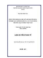 Phân tích mối quan hệ giữa rủi ro tín dụng với hiệu quả kinh doanh của các ngân hàng thương mại cổ phần Việt Nam