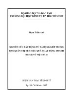Nghiên cứu tác động từ đa dạng giới trong ban quản trị đến hiệu quả hoạt động doanh nghiệp ở việt nam 