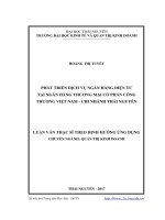Phát triển dịch vụ ngân hàng điện tử tại Ngân hàng thương mại cổ phần Công thương Việt Nam  Chi nhánh Thái Nguyên (LV thạc sĩ)