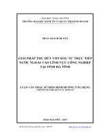 Giải pháp thu hút vốn đầu tư trực tiếp nước ngoài vào lĩnh vực công nghiệp tại tỉnh hà tĩnh 