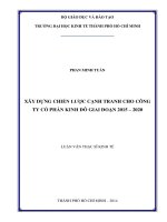 Xây dựng chiến lược cạnh tranh cho công ty CP kinh đô giai đoạn 2015   2020 