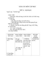 GIÁO ÁN MÔN TẬP ĐỌC TIẾT 4 GỌI BẠN