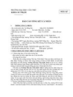 Báo cáo tổng kết cá nhân của sinh viên sư phạm tiểu học