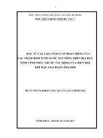 Đầu tư cải tạo, nâng cấp hoạt động của các trạm bơm tưới nước ven sông trên địa bàn tỉnhVĩnh Phúc trước tác động của biến đổi khí hậu, giai đoạn 20162020”