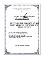 PHƯƠNG PHÁP GIẢI MỘT SỐ BÀI TOÁN KHÓ CỦA CHƯƠNG I  DAO ĐỘNG CƠ HỌC