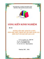 Hướng dẫn học sinh  ôn luyện phần Đọc – Hiểu môn Ngữ văn trong kì thi THPT Quốc gia đạt kết quả cao.