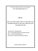 Nâng cao chất lượng công tác tham mưu của Văn phòng Huyện ủy Chi Lăng, tỉnh Lạng Sơn giai đoạn 20172020