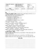 Kiểm tra 15 phút môn Hóa học 9 kèm đáp án