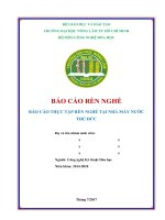 Báo cáo thực tập Nhà máy nước Thủ Đức