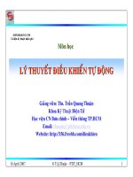 GIÁO TRÌNH  Lý thuyết điều khiển tự động (Ths. Trần Quang Thuận)