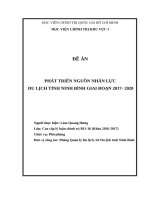 Phát triển nguồn nhân lực du lịch tỉnh Ninh Bình giai đoạn 2017 2020