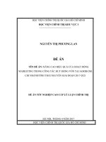 Nâng cao hiệu quả của hoạt động Marketing trong công tác huy động vốn tại Agribank chi nhánh tỉnh Thái Nguyêngiai đoạn 20172021