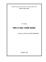 TÀI LIỆU THAM KHẢO   bài GIẢNG tâm lý học CHUẨN đoán