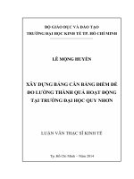 Xây dựng bảng cân bằng điểm để đo lường thành quả hoạt động tại trường đại học quy nhơn 