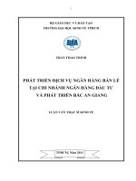 Phát triển dịch vụ ngân hàng bán lẻ tại chi nhánh ngân hàng đầu tư và phát triển bắc an giang 