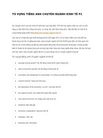 TỪ VỰNG TIẾNG ANH CHUYÊN NGÀNH KINH TẾ P1