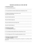 NỘI DUNG ĐÁNH GIÁ CUỐI CHỦ ĐỀ MẪU GIÁO