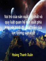 Vai trò của SXVC và quy luật QHSX phù hợp với trình độ phát triển của LLSX