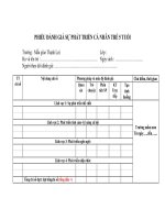 PHIẾU ĐÁNH GIÁ SỰ PHÁT TRIỂN CÁ NHÂN TRẺ 5 TUỔI