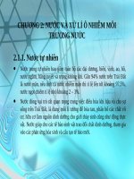 CHƯƠNG 2. NƯỚC VÀ XỬ LÍ NƯỚC Ô NHIỄM
