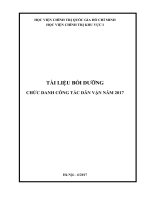 TÀI LIỆU BỒI DƯỠNG  CHỨC DANH CÔNG TÁC DÂN VẬN NĂM 2017