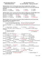 BỘ ĐỀ THI THỬ TỐT NGHIỆP THPT QUỐC GIA TIẾNG ANH 2016 CÓ ĐÁP ÁN